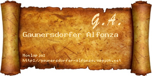 Gaunersdorfer Alfonza névjegykártya